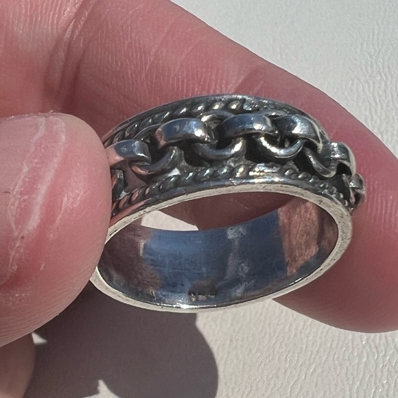 Vintage Sterling Silver Chain Link Ring - Picture 10 of 11
